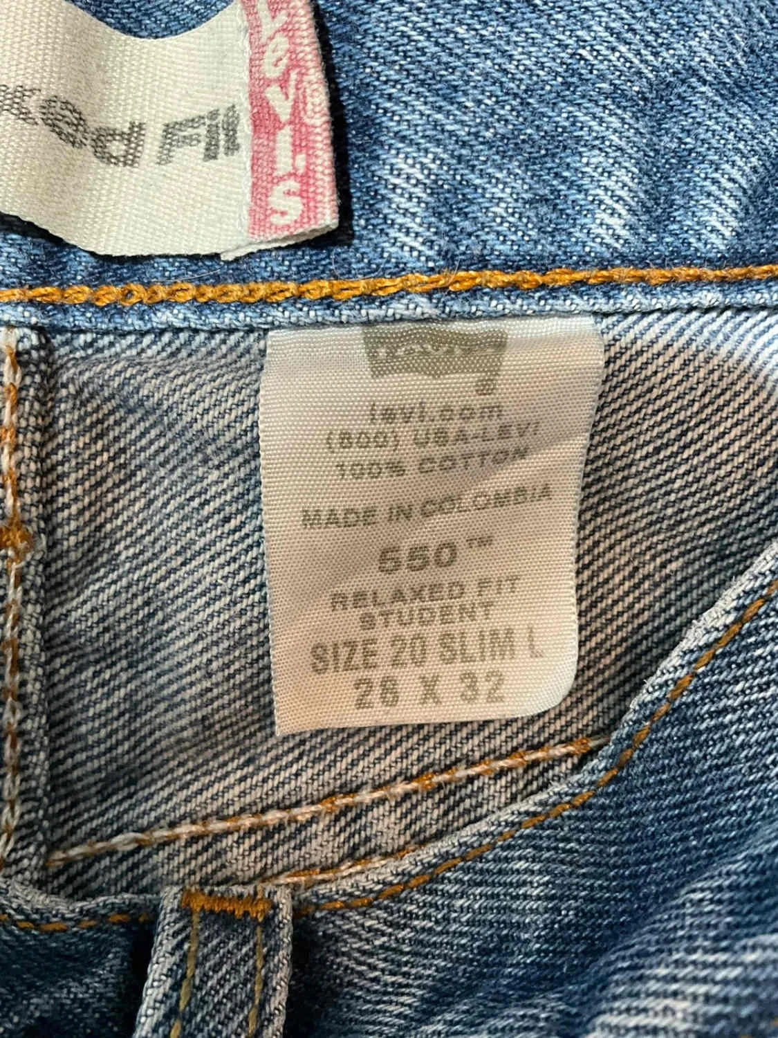 Jean Levi's 550 Relaxed Fit Unisexe W28 L32 Vintage 100% Coton Bleu délavé – photo 11